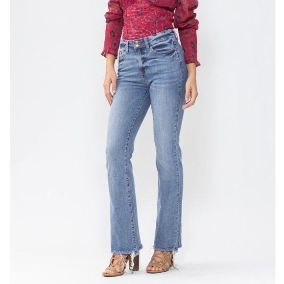 JUDY BLUE HIGH WAIST DOUBLE BUTTON BOOTCUT - Picture 3 of 7